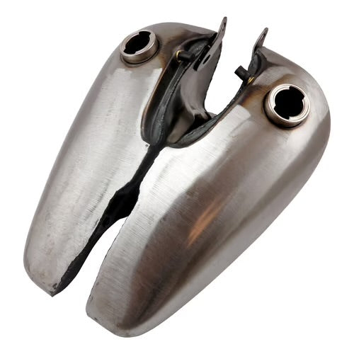 MCS Fat Bob Benzintank 3,5 Gallonen aus Rohstahl – Tankset für Harley-Davidson FL/FX 1936–1984