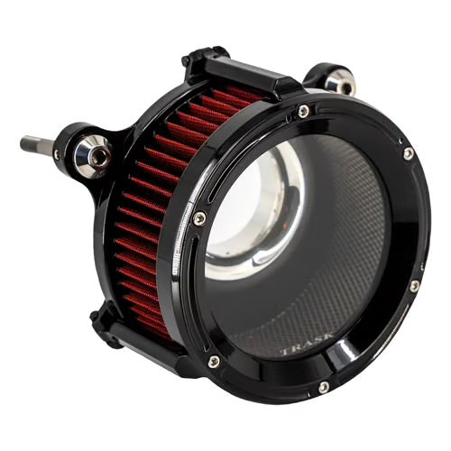 Trask Assault Series Luftfilter-Kit in Gloss Black mit rotem Filterelement
